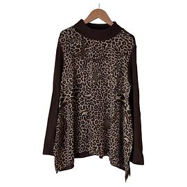 Autre Marque Olleborebla Alberobello Rollkragenpullover mit Animal-Print Braun