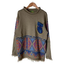 Autre Marque Pull en maille Olleborebla Alberobello Vert Kaki