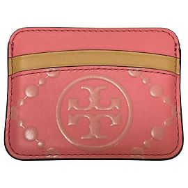 Tory Burch T Monogram Card Case Pink Beige