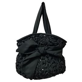Autre Marque TO BE CHIC Sequin Ribbon Tote Bag Black