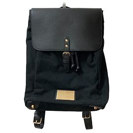 Autre Marque Mochila Gaston Luga Canvas Leather Negro Dorado