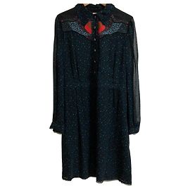 Abito Coach 100% Silk con stampa floreale Blu Blu navy