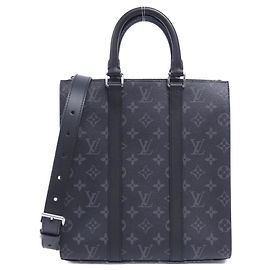 Louis Vuitton Monogram Eclipse Sac Plat Cross shoulder bag Nero