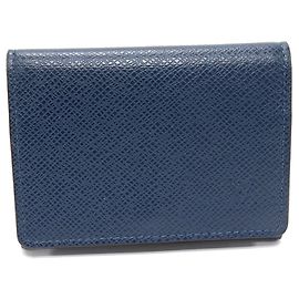 Louis Vuitton Envelope Cartes de Visite Taiga Card Case Blue