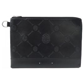 Berluti Leder-Clutch Schwarz