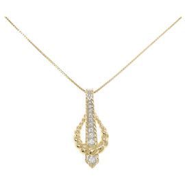 Autre Marque Au750/PT900 Diamond Necklace Golden