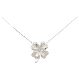 Autre Marque Collier Clover Diamant Pt900 Pt850 Argenté