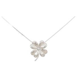 Autre Marque Collar Clover Diamante Pt900 Pt850 Plata