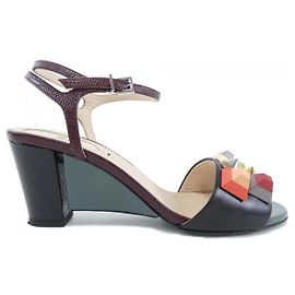Baskets Fendi en cuir noir et rouge Noir Autre