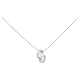 Autre Marque Colar de platina e diamantes Prata