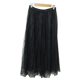 Autre Marque Jupe longue plissée en organza Simplicite Noir Autre