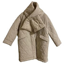 Autre Marque SUN VALLEY No Collar Quilted Coat Beige
