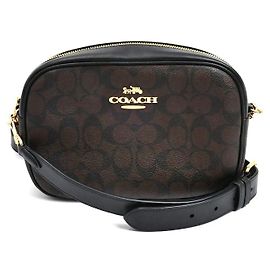 Sac à épaule COACH Jamie en toile enduite Marron Noir