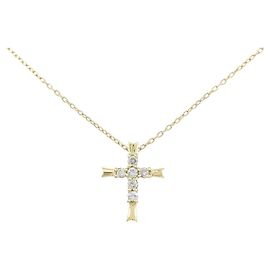 Autre Marque Collier Croix Diamant Au750 Doré