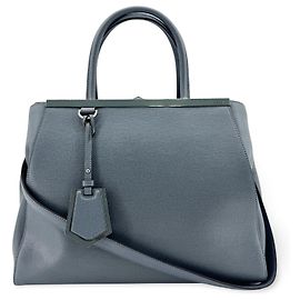 Fendi 2Jours Leather Medium Azul