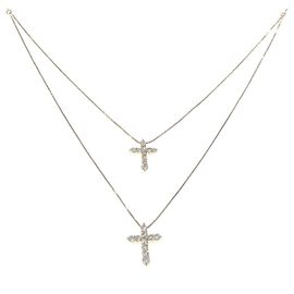 Autre Marque Au750 Kreuz Diamant Halskette Golden