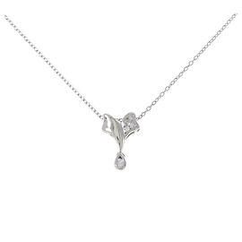 Autre Marque Diamantenhalskette Pt900 Pt850 Silber