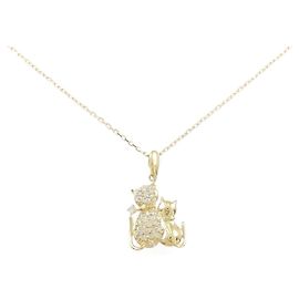 Autre Marque Collier Diamant Chat Au750 Doré