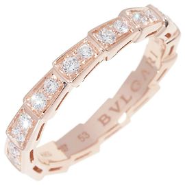 Bulgari Bague Bvlgari Serpenti Viper Au750 Diamants Taille 53 Doré