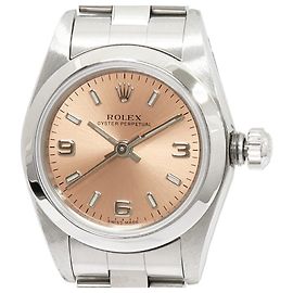 Relógio Rolex Oyster Perpetual em aço inoxidável Rosa