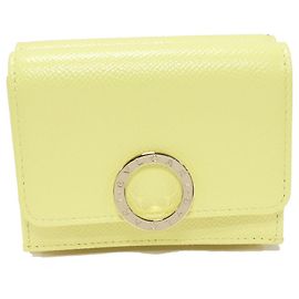 Carteira Bvlgari Bulgari Bulgari em pele de vitelo grão trifold Outro Amarelo