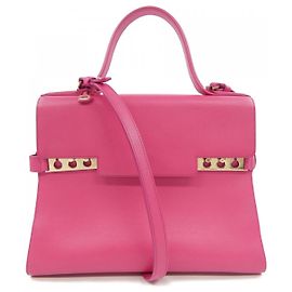 Bolso de mano Delvaux Tempete de cuero rosa Rosa
