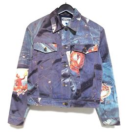 Giacca in denim di cotone Moschino Jeans Blu
