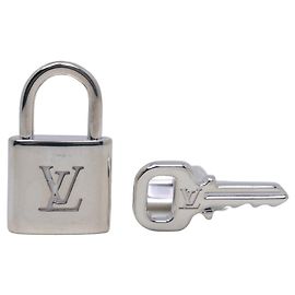 Louis Vuitton Boutons de Manchette Cadenas et Clé Silver 925 Cufflinks Silber