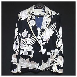 LEONARD FASHION Casaco ajustado com estampado floral Azul Azul marinho
