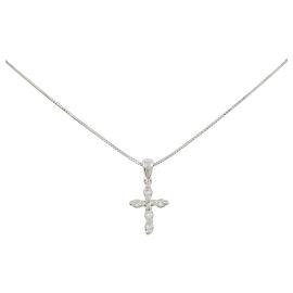 Autre Marque Colar de Diamantes Pt900 Pt850 Prata