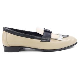 Hermès Royal35 Schuhe Schwarz Beige