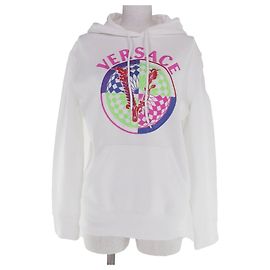 Versace Hoodie aus Baumwolle und Nylon Weiß