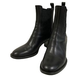 Bottines en cuir Calligraphy Fendi Noir