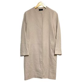 Autre Marque Barneys New York 100% Cashmere No Collar Long Coat Other Cream