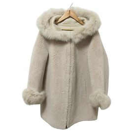 Autre Marque VLAB Kunstpelz-Fleece-Mantel Beige Andere