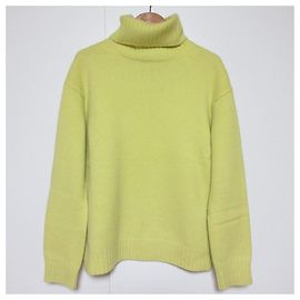Autre Marque Pull à col roulé en cachemire 7G Drawer Jaune