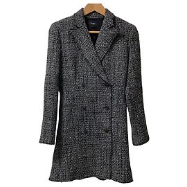 theory NOELLE TWEED Double-Breasted Tweed Blazer Black Other