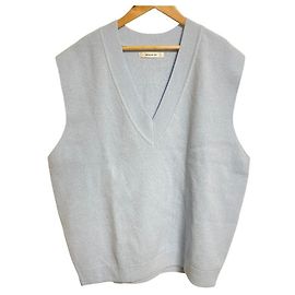 Autre Marque Gilet en maille Rouge vif Bleu Bleu clair