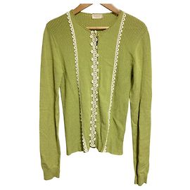 Valentino Spitzenstrick-Cardigan Grün Hellgrün