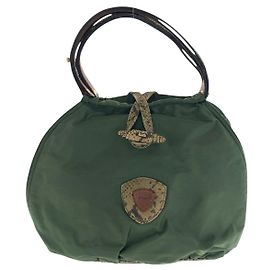 Bolsa Bally em nylon e python Verde Caqui