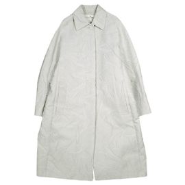 Dries Van Noten ROOLSY 9034 W.W.COAT Casaco em mistura de algodão e seda Branco