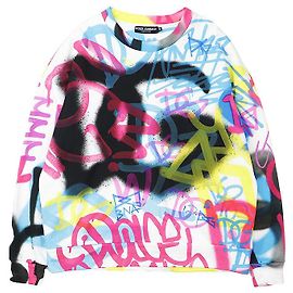 Dolce & Gabbana Dolce&Gabbana Graffiti DG Logo Sweatshirt aus Baumwolle Mehrfarben
