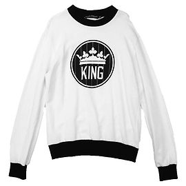 Dolce & Gabbana Dolce&Gabbana Sweatshirt aus French Terry Baumwolle Schwarz Weiß