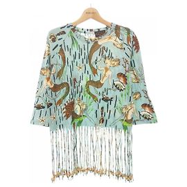 Top in cotone Loewe Marrone Blu Verde