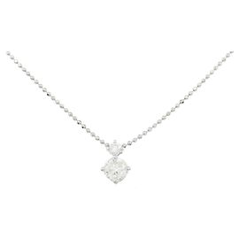 Autre Marque Diamantenhalskette PT900 PT850 Silber