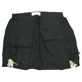 Autre Marque TOGA PULLA TP51-FG281 Cupro-Rock mit Fransen Schwarz