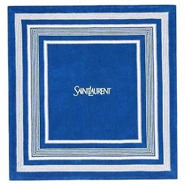 Yves Saint Laurent Saint Laurent BEACH TOWEL SQUARED Cotton Towel Blue