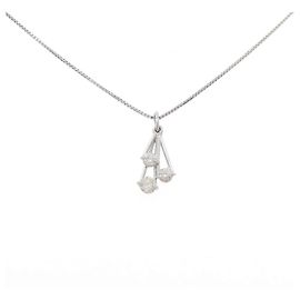 Autre Marque PT850 Diamond Necklace Silvery