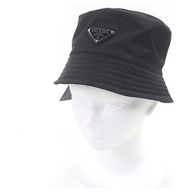 Sombrero bucket Prada Re-Nylon con logotipo triangular Negro