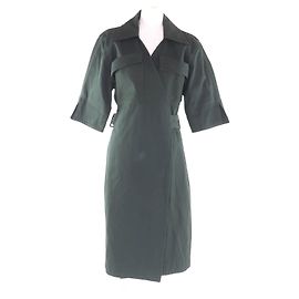 Bottega Veneta Baumwollkleid Grün Dunkelgrün